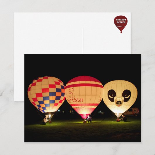 Night Glow-ballon Briefkaart (Voorkant / Achterkant)