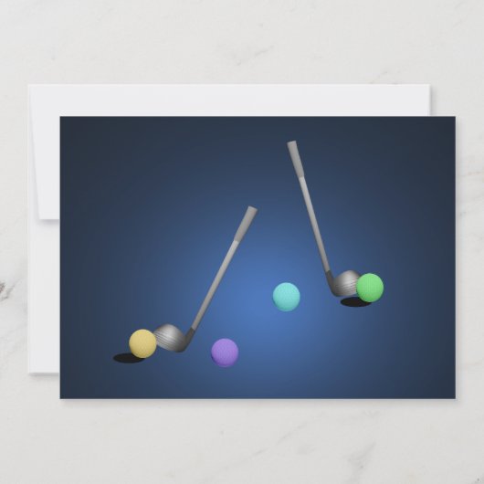 Night Glow Golf Party Kaart (Achterkant)