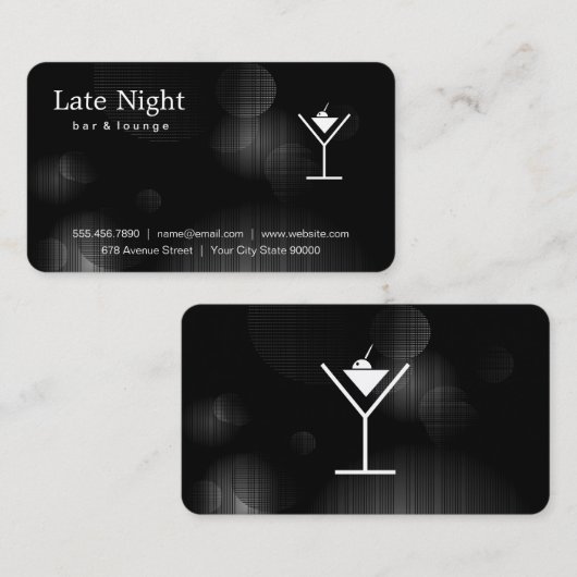 Night Glow Martini Logo Visitekaartje (Voorkant / Achterkant)