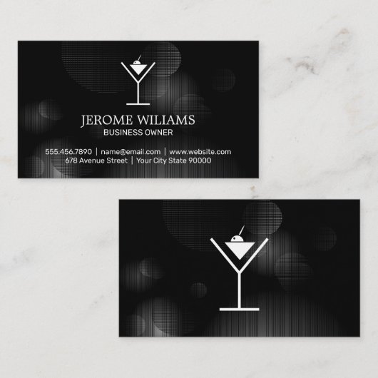 Night Glow Martini Logo Visitekaartje (Voorkant / Achterkant)