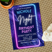 Night Glow Verjaardag Uitnodiging Feest