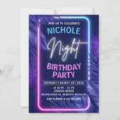 Night Glow Verjaardag Uitnodiging Feest (Voorkant)