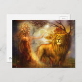 Night Goddess en Lion Briefkaart (Voorkant / Achterkant)