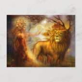 Night Goddess en Lion Briefkaart (Voorkant)