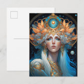 Night Goddess Queen Fantasy Art Briefkaart (Voorkant / Achterkant)