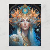 Night Goddess Queen Fantasy Art Briefkaart (Voorkant)