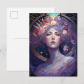 Night Goddess Queen Fantasy Art Briefkaart (Voorkant / Achterkant)