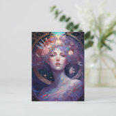 Night Goddess Queen Fantasy Art Briefkaart (Staand voorkant)