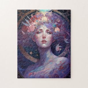 Night Goddess Queen Fantasy Art Jigzaag Puzzle Legpuzzel
