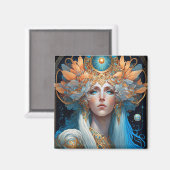 Night Goddess Queen Fantasy Art Magneet (Voorkant / Achterkant)