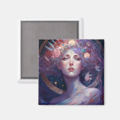 Night Goddess Queen Fantasy Art Magnet (Voorkant / Achterkant)