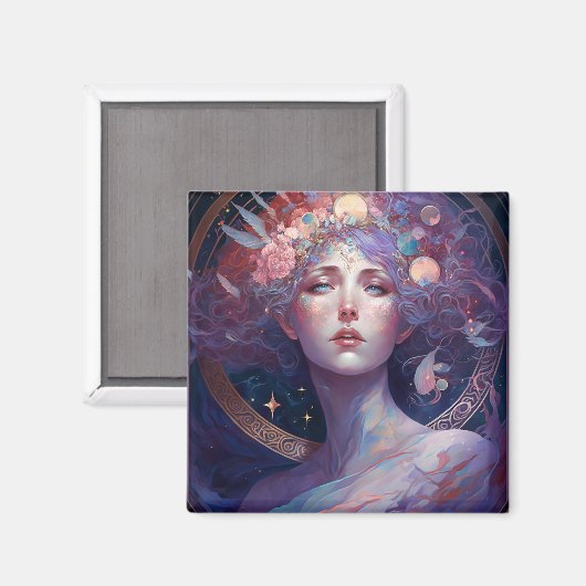Night Goddess Queen Fantasy Art Magnet (Voorkant / Achterkant)