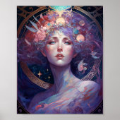 Night Goddess Queen Fantasy Art Poster (Voorkant)