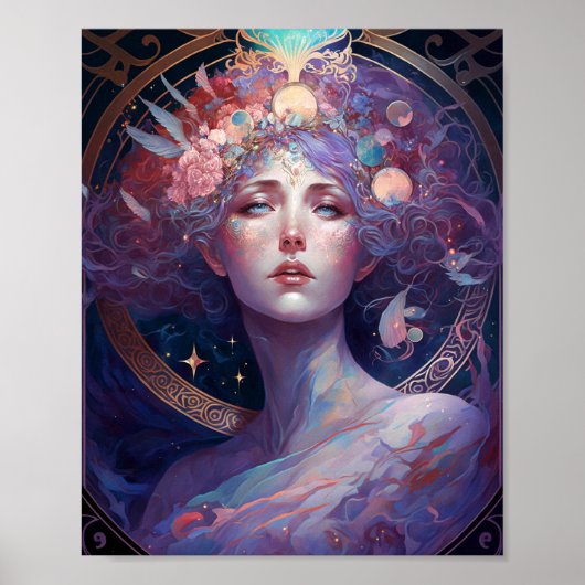 Night Goddess Queen Fantasy Art Poster (Voorkant)