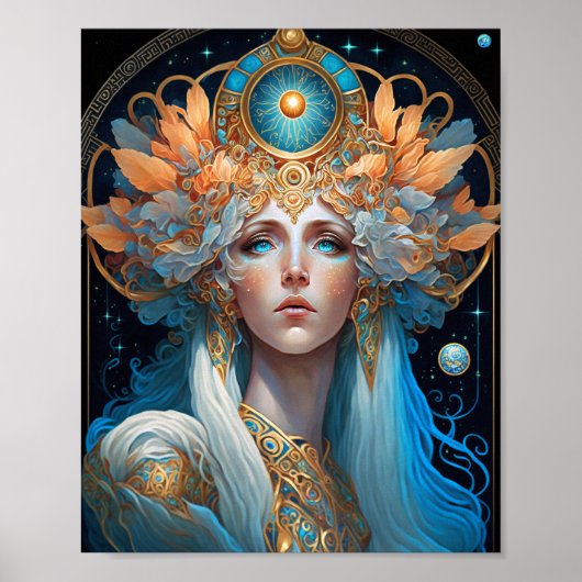 Night Goddess Queen Fantasy Art Poster (Voorkant)