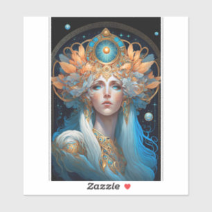 Night Goddess Queen Fantasy Art Sticker