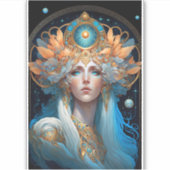 Night Goddess Queen Fantasy Art Sticker (Voorkant)