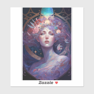 Night Goddess Queen Fantasy Art Sticker