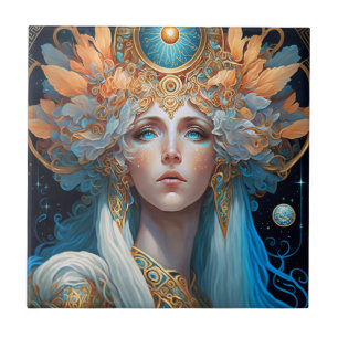 Night Goddess Queen Fantasy Art Tegeltje