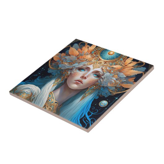 Night Goddess Queen Fantasy Art Tegeltje (Zijkant)