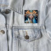Night Goddess Queen Fantasy Art Vierkante Button 5,1 Cm (In situ)