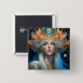 Night Goddess Queen Fantasy Art Vierkante Button 5,1 Cm (Voorkant /achterkant)