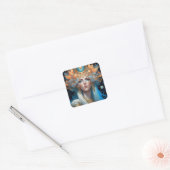 Night Goddess Queen Fantasy Art Vierkante Sticker (Envelop)