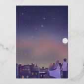 Night Gold Save the Date Folie Uitnodiging (Achterkant)