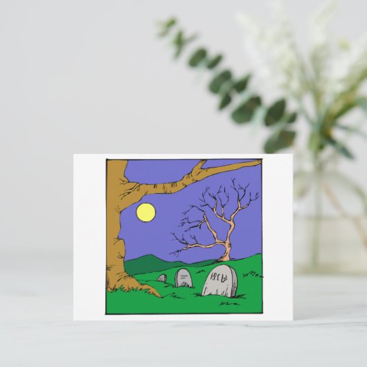 Night Graveyard Briefkaart (Staand voorkant)