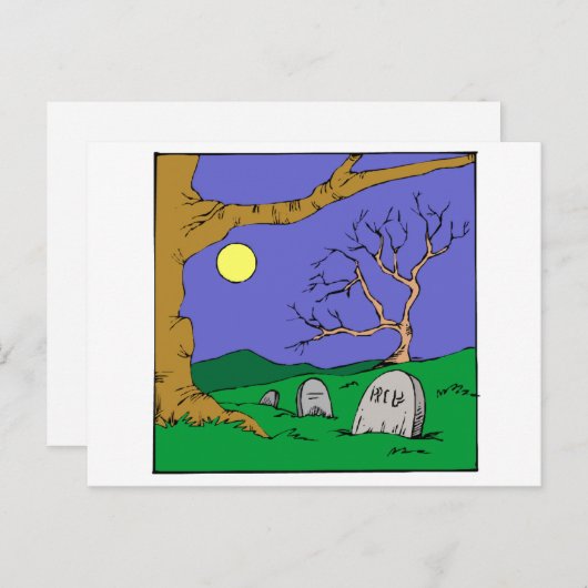Night Graveyard Briefkaart (Voorkant / Achterkant)