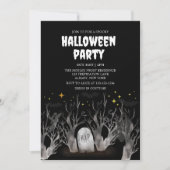 Night Graveyard Forest Spooky Beer Halloween Party Kaart (Voorkant)