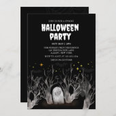 Night Graveyard Forest Spooky Beer Halloween Party Kaart (Voorkant / Achterkant)