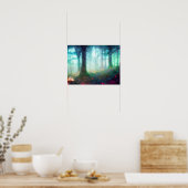 Night Green Mythical Forest - Dreamweaver Fantasy  Poster (Keuken)