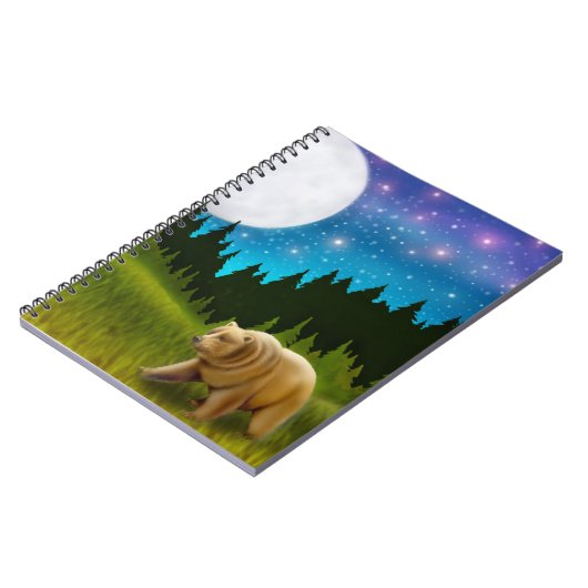 Night Grizzly-Beer laptop Notitieboek (Linkerzijde)