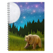 Night Grizzly-Beer laptop Notitieboek (Voorkant)
