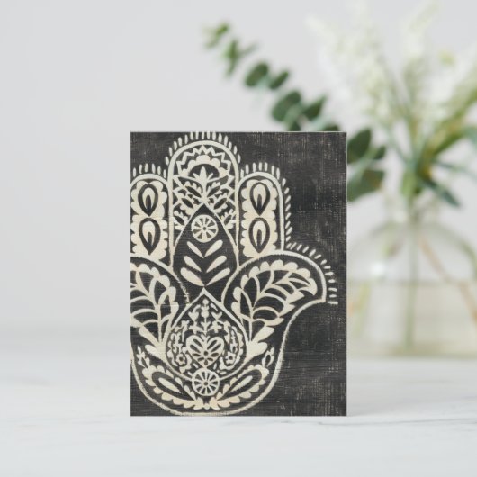Night Hamsa Briefkaart (Staand voorkant)