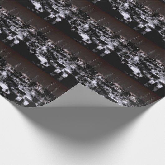 Night harbour digitaal effect van stijl "impressie cadeaupapier (Hoek)