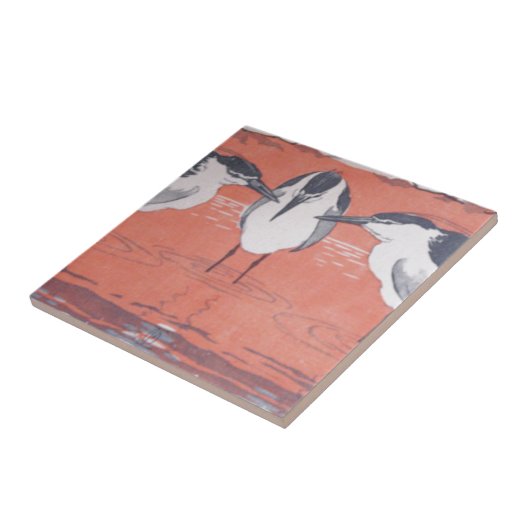 Night Herons van Otto Eckmann Tegeltje (Zijkant)