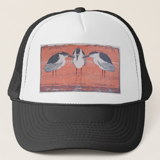 Night Herons van Otto Eckmann Trucker Pet (Voorkant)