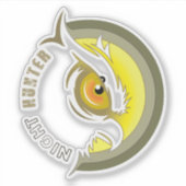 Night Hunter | 4 x 4-inch sticker - Glanzend trans (Voorkant)