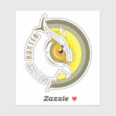 Night Hunter | 4 x 4-inch sticker - Glanzend trans (Vel)