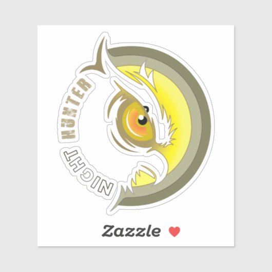 Night Hunter | 4 x 4-inch sticker - Glanzend trans (Vel)