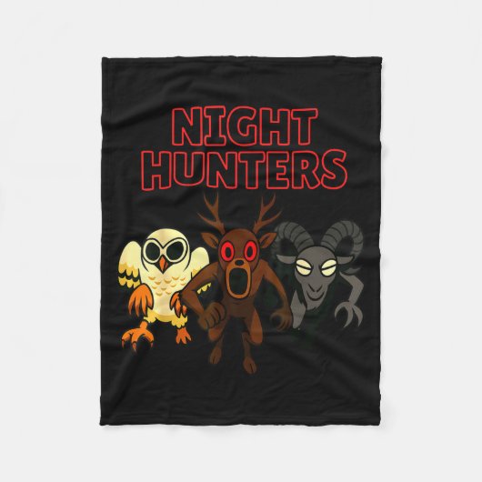 Night Hunters. 3 Animals In The Forest. Cool Gamer Fleece Deken (Voorkant)