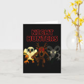 Night Hunters. 3 Animals In The Forest. Cool Gamer Kaart (Gele Bloem)