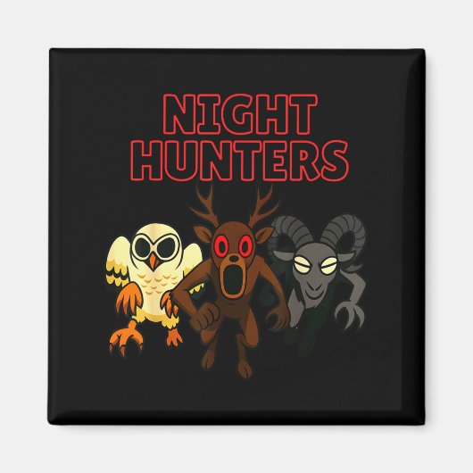 Night Hunters. 3 Animals In The Forest. Cool Gamer Magneet (Voorkant)
