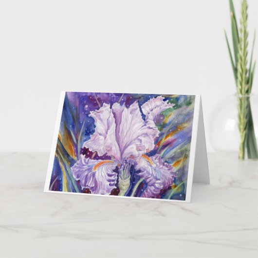 "Night Iris" blanco briefkaart (Voorkant)