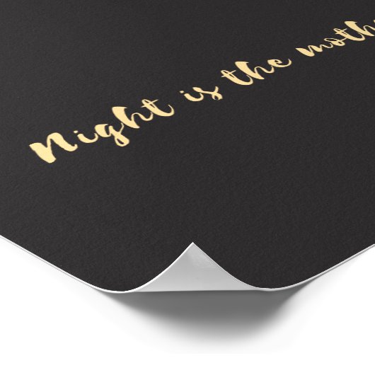 Night is de moeder van gedachten poster (Hoek)