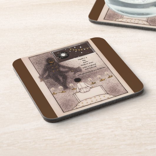 Night is een donker schaduwMan Bier Onderzetter (Linkerzijde)