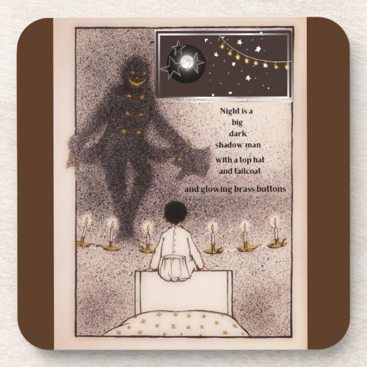 Night is een donker schaduwMan Bier Onderzetter (Voorkant)