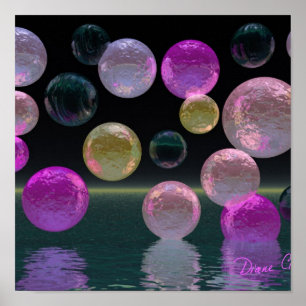 Night Jewels - Magenta en Black Brilliance Poster